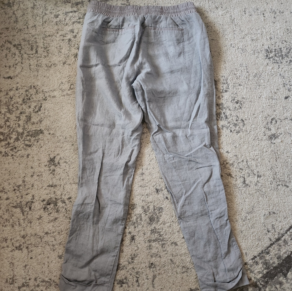 Athleta 100% Linen Elastic Waist Pants - Picture 3 of 7